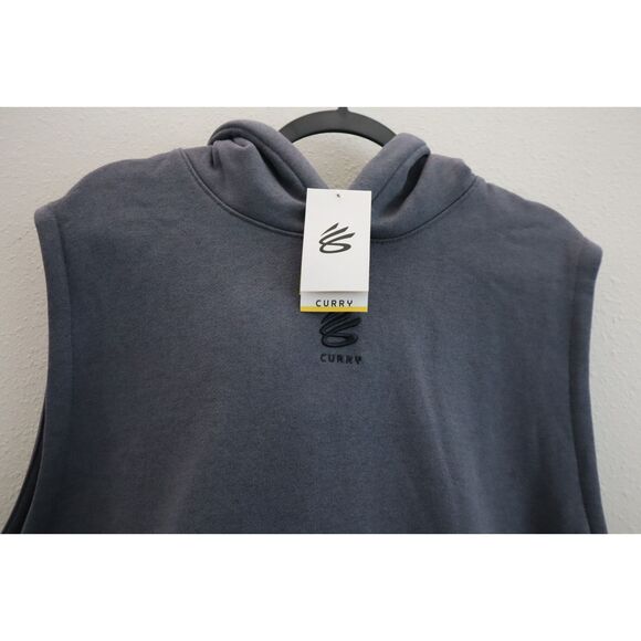 Curry x Under Armour 1389483-025 Men's Sz XL Gray Curry Splash Sleeveless Hoodie - Picture 6 of 11